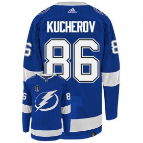 Tampa Bay Lightning tröja Nikita Kucherov 86 Adidas Stanley Cup 2022 Blå Authentic - NHL Tröjor Herr